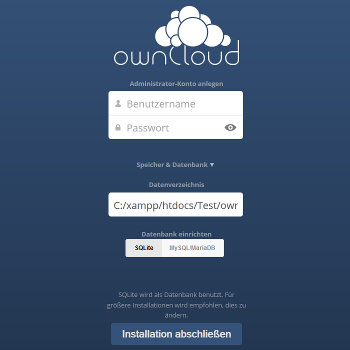 ownCloud Installation