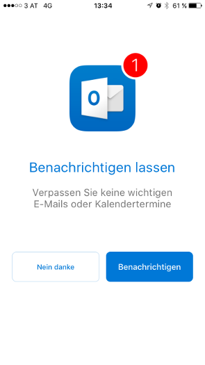 Outlook iOS Schritt 2