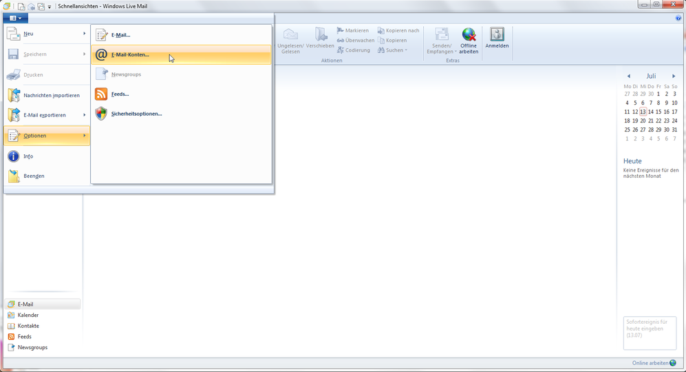 Windows Live Mail 2011 - Schritt 3