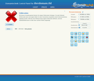 Fehlerseiten Screenshot 2