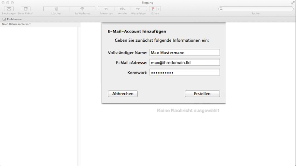 Apple Mail OSX 10.7+ - Schritt 2