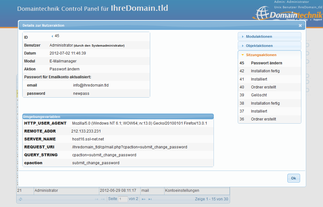 Domaintechnik Control Panel Logs - 2