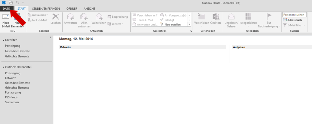Microsoft Outlook 2013 IMAP - Schritt 2