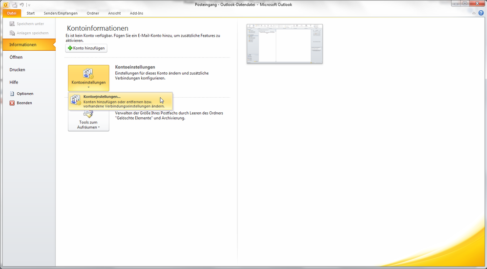 Microsoft Outlook 2010 - Schritt 4