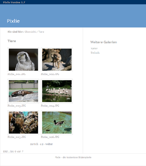 Pixlie - Thumbnail Gallery