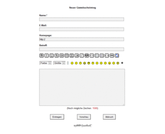 myPHP Guestbook - Eintrag erstellen