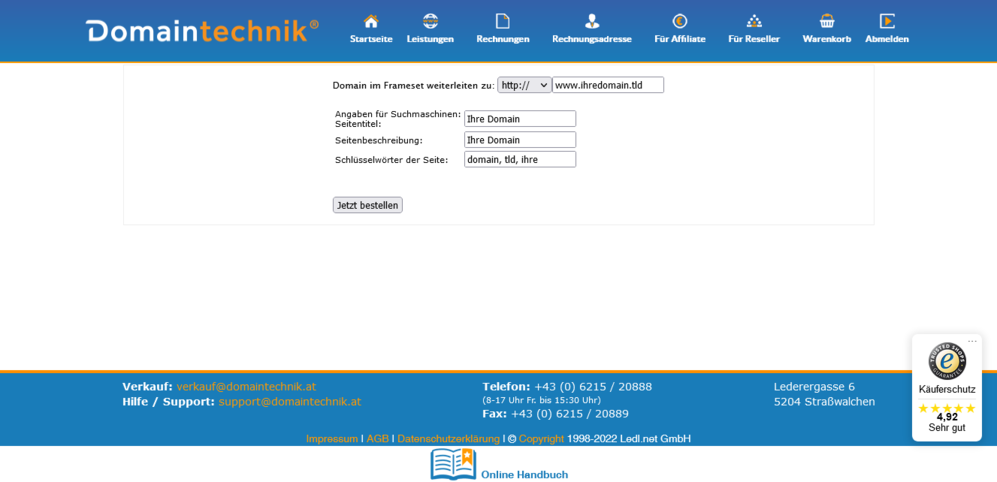 Domain Weiterleitung Deluxe Screenshot