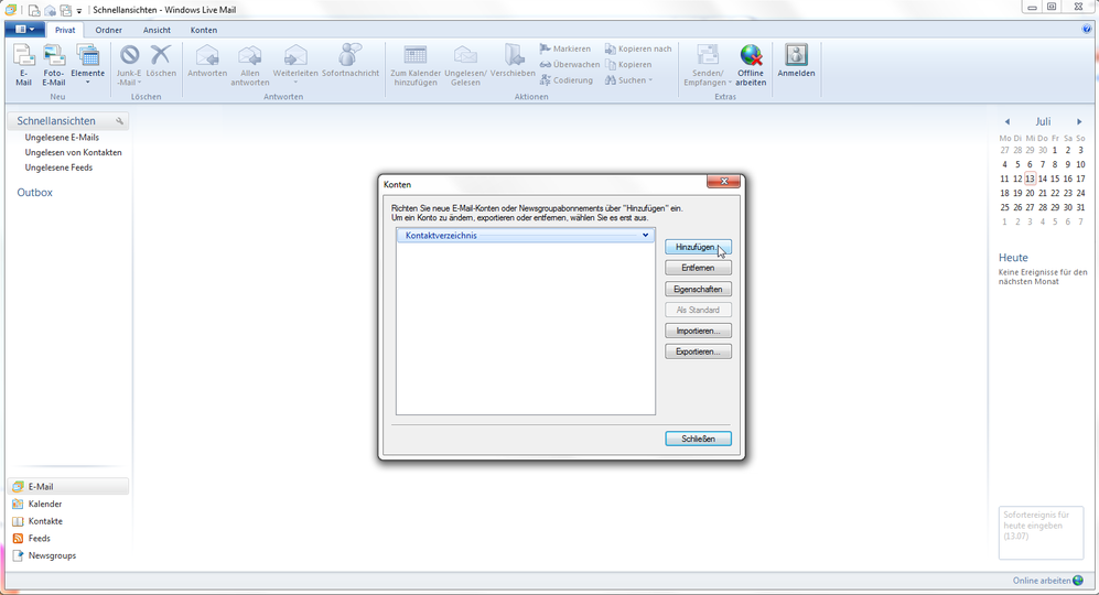 Windows Live Mail 2011 - Schritt 4