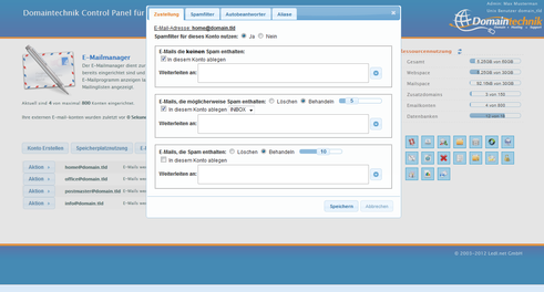 E-Mailmanager, umfangreicher Spamfilter Screenshot 1