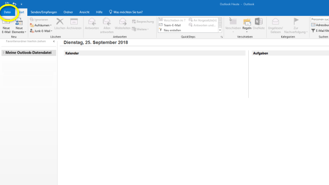 Schritt 1 - Microsoft Outlook 2019 öffnen