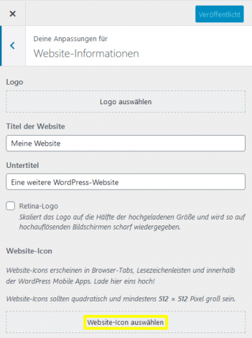 Bei WordPress kann man ganz einfach ein Favicon hinzufügen.