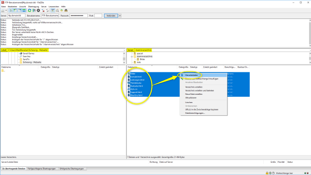 Schritt 2.2 - HTML-Website umziehen - lokale FTP-Datensicherung erstellen (1)