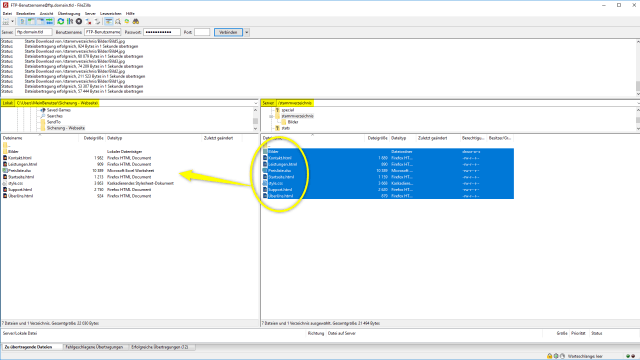 Schritt 2.3 - HTML-Website Umzug - lokale FTP-Datensicherung erstellen (2)