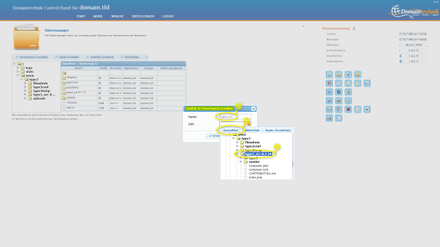 Schritt 4 - Typo3-Seite umziehen - 1. Symlink - typo3_src