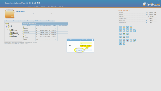 Schritt 4 - Typo3 umziehen - 1. Symlink - typo3_src