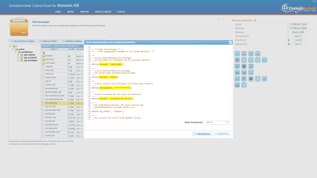 Schritt 4.3 - Wordpress Umzug - hinterlegte Zugangsdaten für Datenbank überprüfen