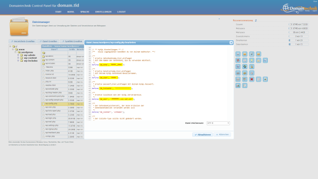 Schritt 4.2 - Wordpress Umzug - hinterlegte Zugangsdaten für Datenbank überprüfen