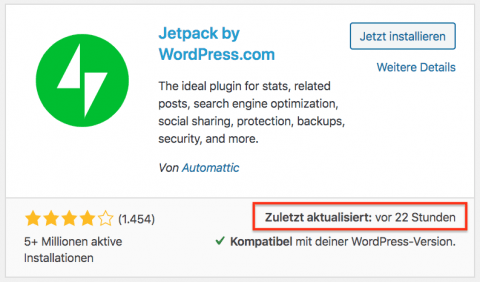 WordPress Plugins aktuell halten