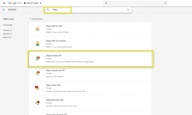 Google Maps API suchen Google Maps API suchen