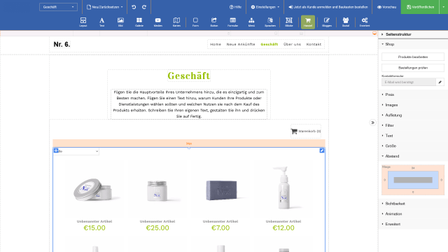 Onlineshop erstellen Artikel Eigenschaften öffnen Onlineshop erstellen Artikel Eigenschaften öffnen