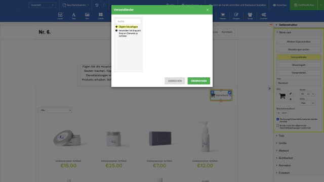 Onlineshop Versandländer Onlineshop Versandländer