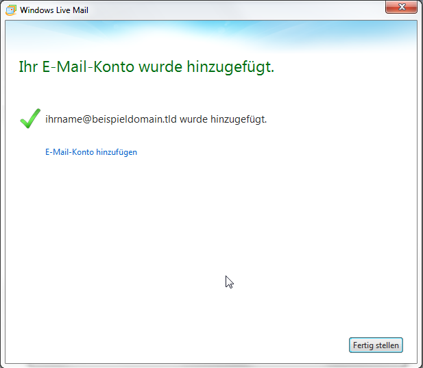 Windows Live Mail 2011 - Schritt 11