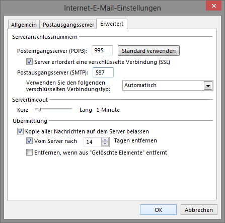 E-Mail Konto einrichten Office 2013