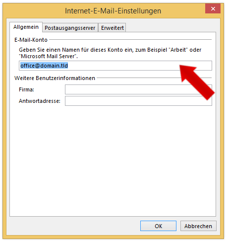 Microsoft Outlook 2013 IMAP - Schritt 7