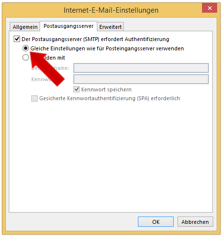 Microsoft Outlook 2013 IMAP - Schritt 8