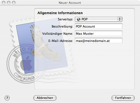 Apple Mail - Schritt 2