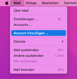 Weiteren Email Account hinzufügen