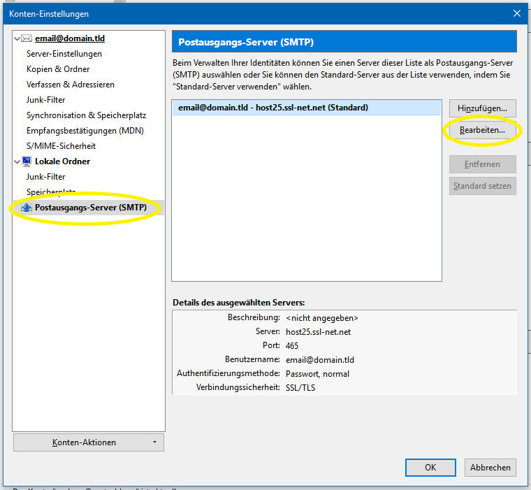 Thunderbird - SSL - Schritt 3