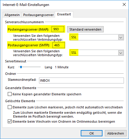 Outlook 2013 - SSL - Schritt 5.1