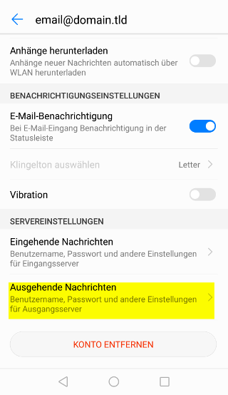 Android Mail - SSL - Schritt 6