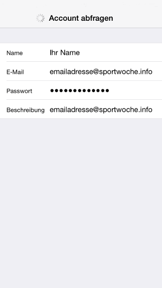 iPhone E-Mail einrichten - Schritt 7