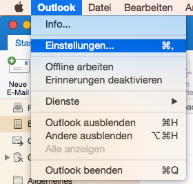 Microsoft Outlook für Mac 2016 - Schritt 2