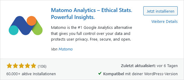 Offizielles Matomo Plugin