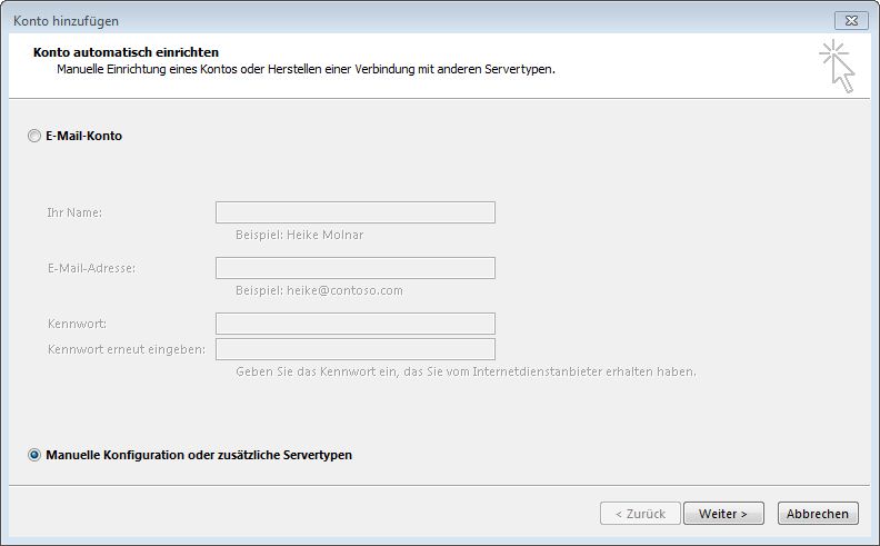 Microsoft Outlook 2016 IMAP - Schritt 4