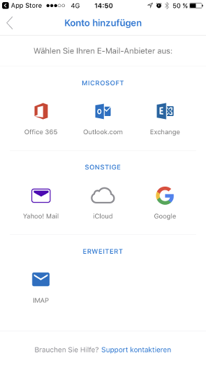 Outlook iOS Schritt 4