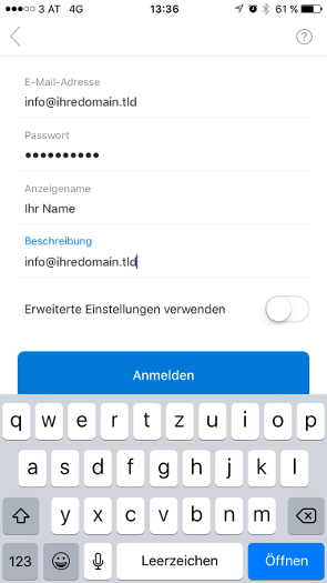 Outlook iOS Schritt 5.2