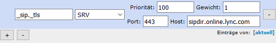 Beispiel srv DNS-Eintrag