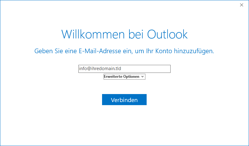 Outlook anmelden - Schritt 3