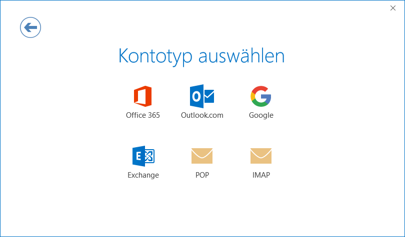 Wählen sie Typ IMAP zum anmelden in Outlook 2016 - Schritt 5