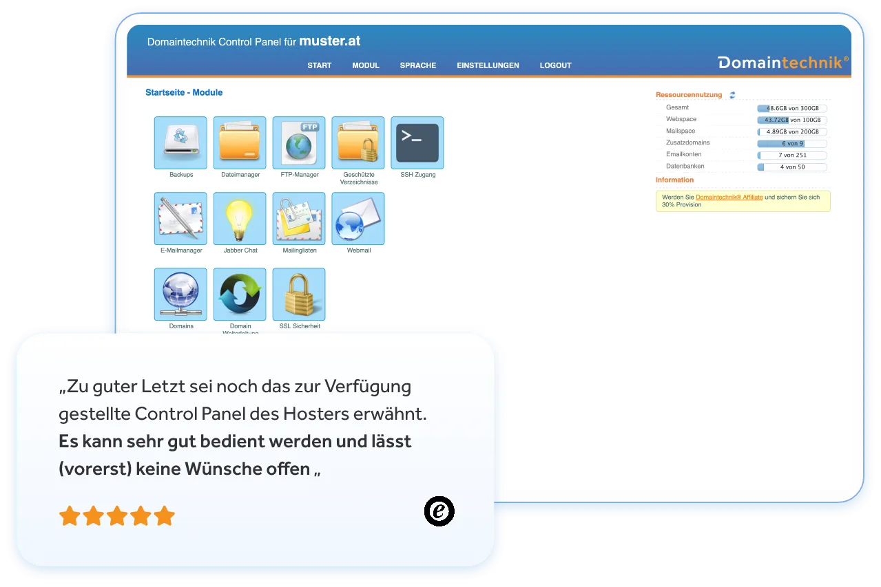 Domaintechnik Webhosting Control Panel