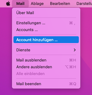 Apple E-Mail Account hinzufügen