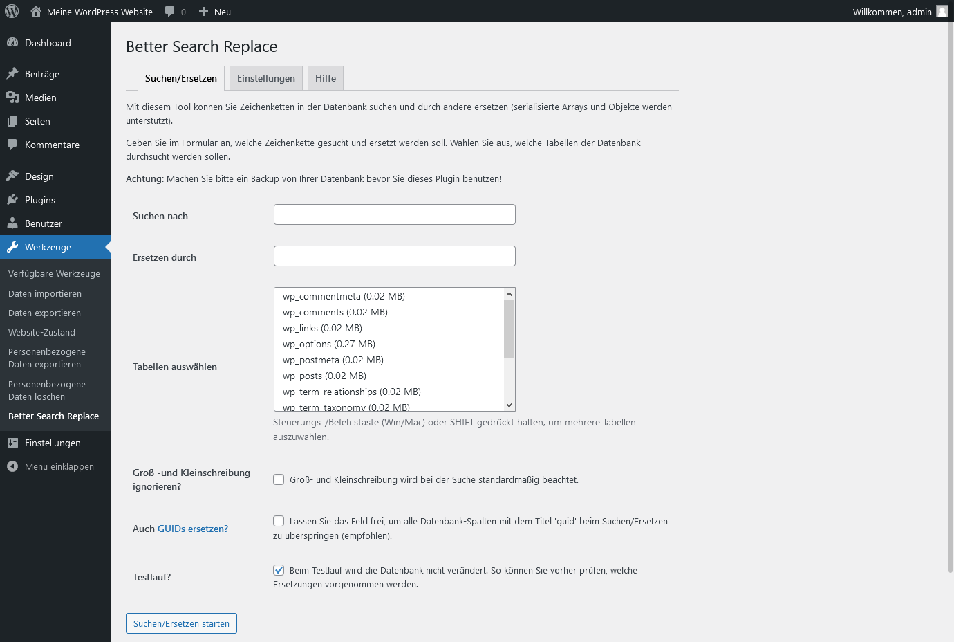 WordPress URL in der ändern