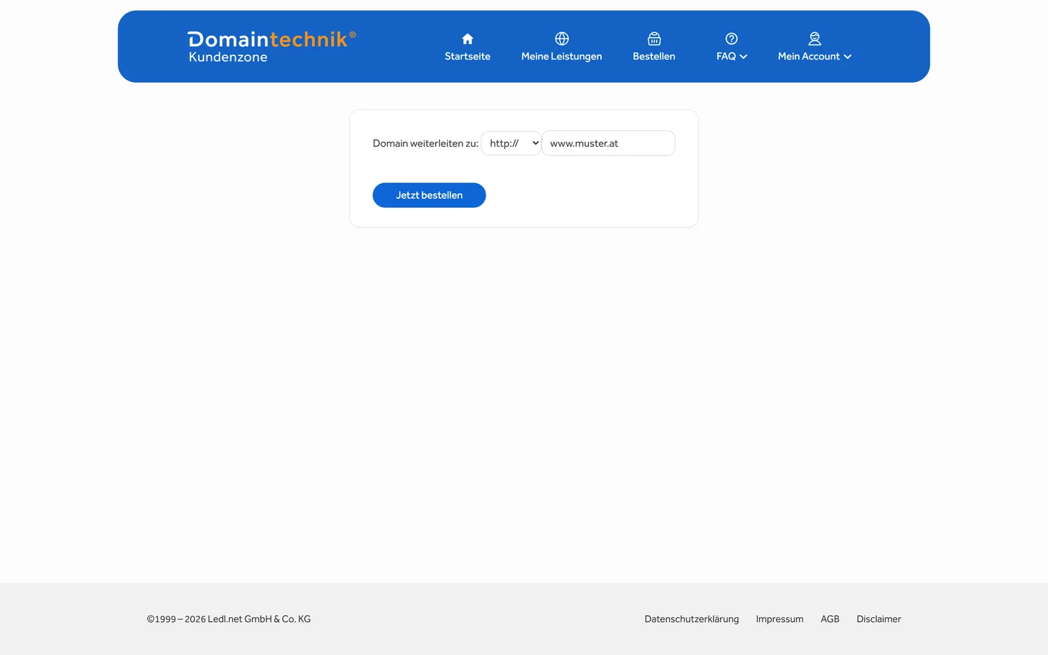 Domainweiterleitung einrichten ohne Webhosting.