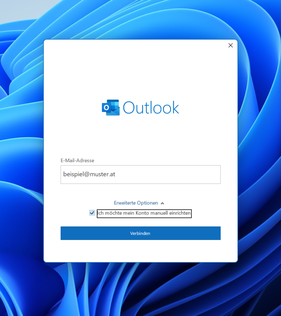 Outlook E-Mail einrichten