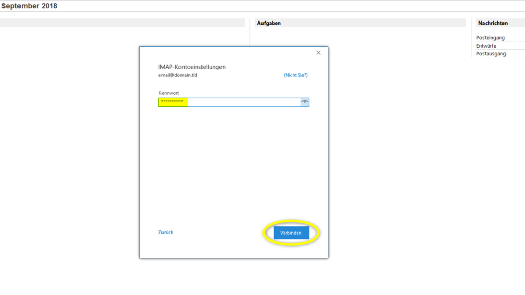 IMAP Kontoeinstellungen