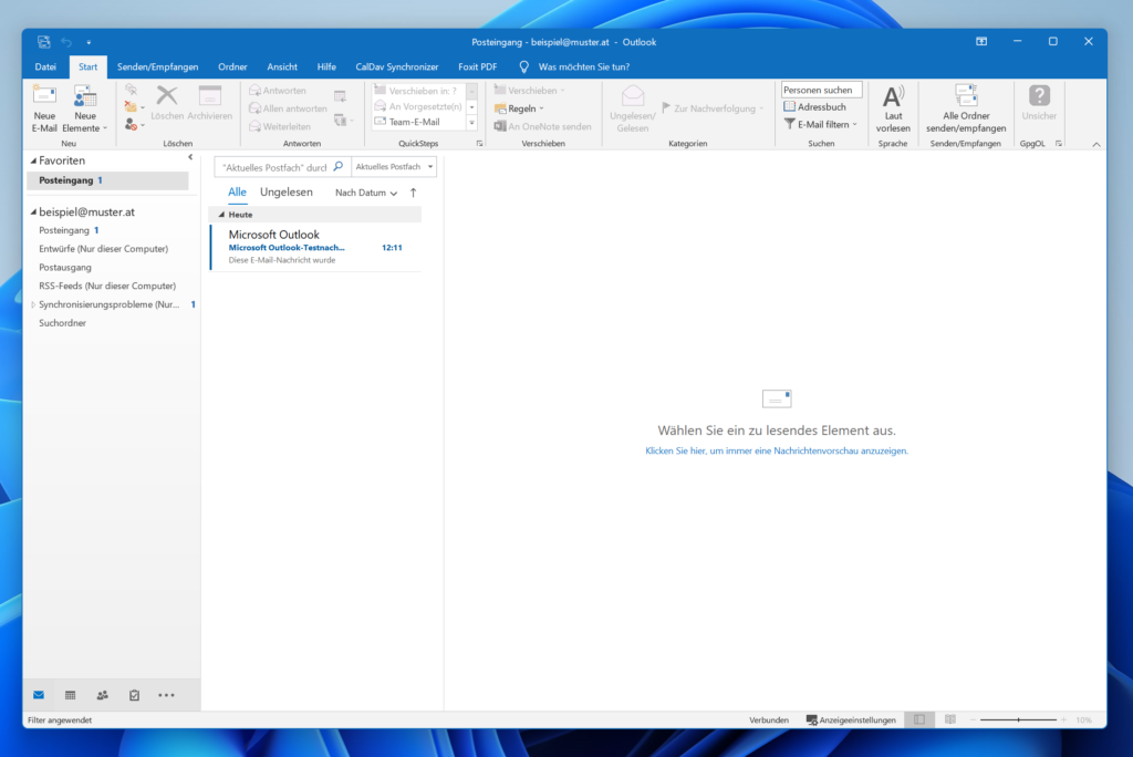 E-Mail einrichten Posteingang